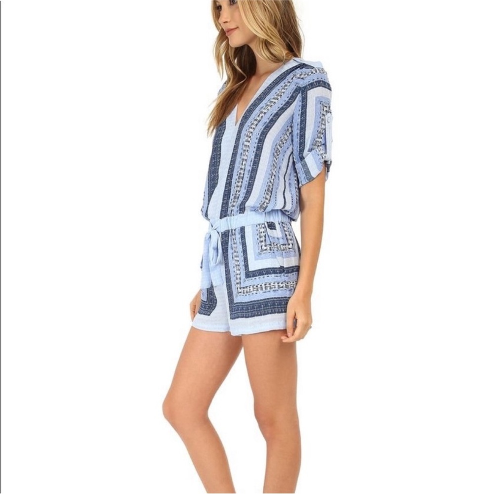 BCBGMaxAzria Soren Printed Long Sleeve Romper